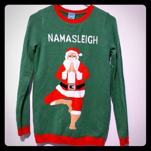 “Namasleigh” Christmas Santa sweater